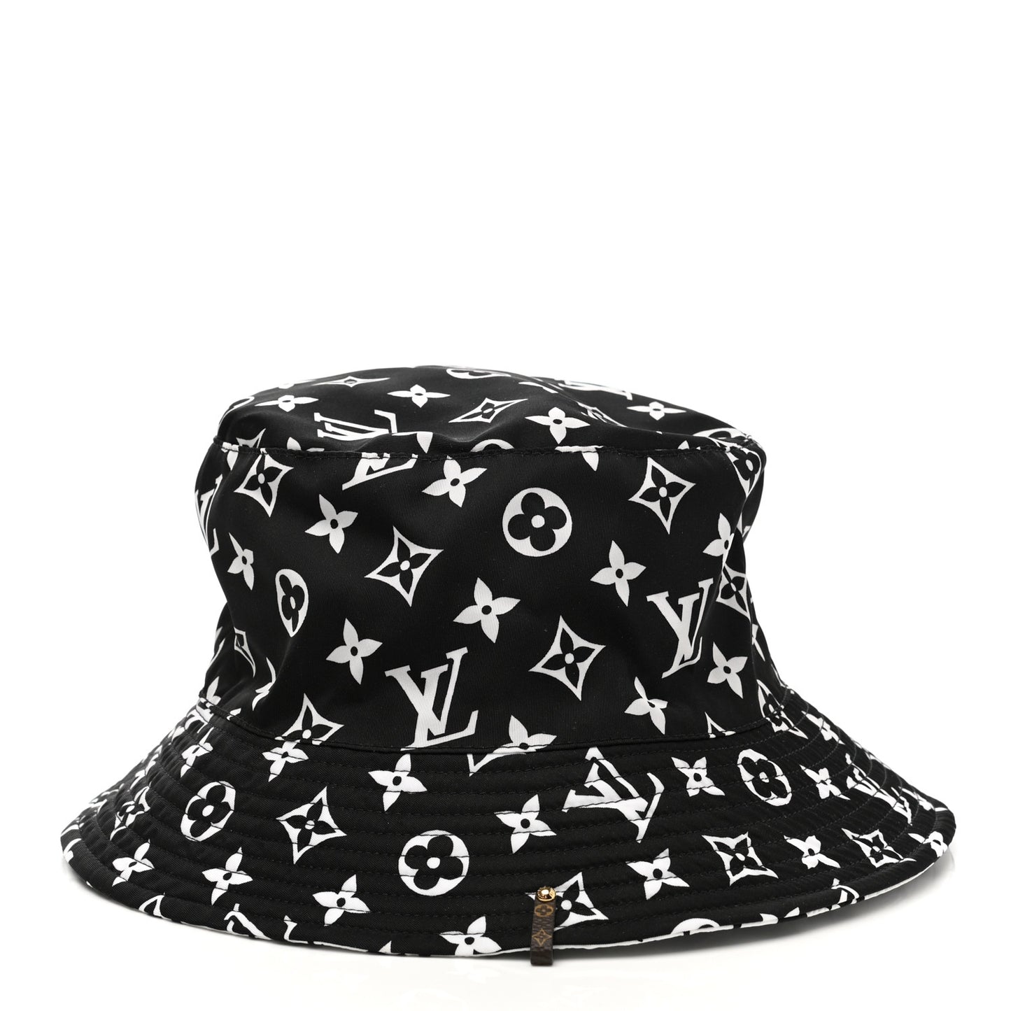 Nylon Monogram Reversible Bob Bucket Hat M Black White