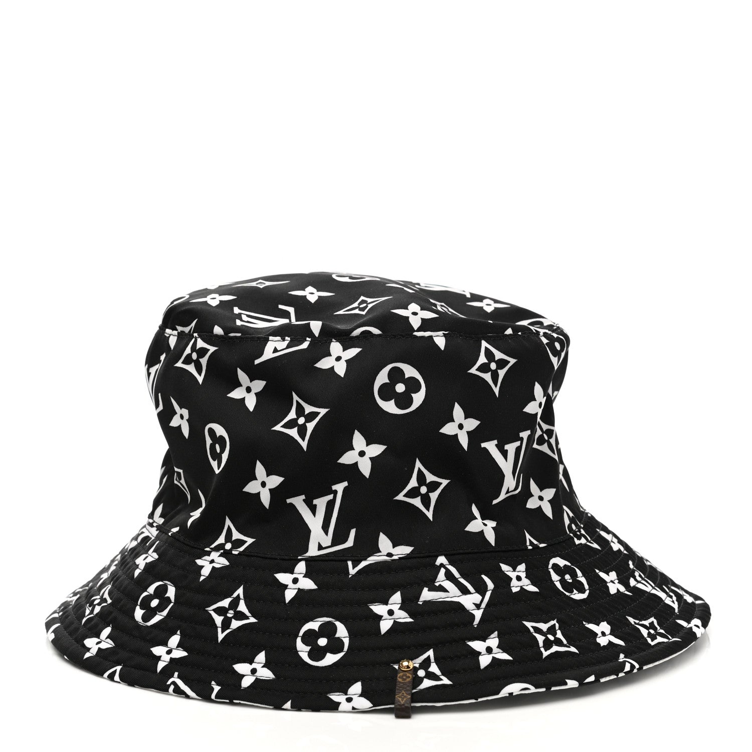Louis Vuitton Nylon Monogram Reversible Bob Bucket Hat M Black White 9 of 17