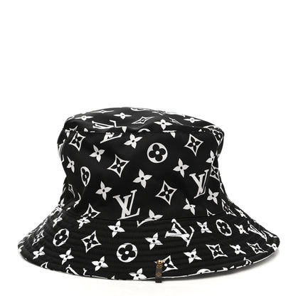 Louis Vuitton Nylon Monogram Reversible Bob Bucket Hat M Black White 9 of 17