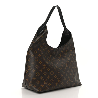 Louis Vuitton Monogram Flower Hobo Black 3 of 9