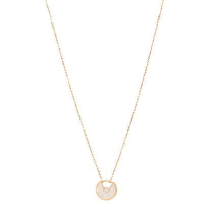 Cartier 18K Yellow Gold Diamond Mother of Pearl XS Amulette de Cartier Pendant Necklace 1 of 5