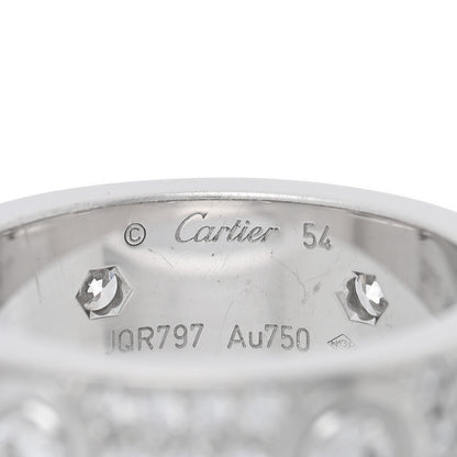 Cartier 18K White Gold Diamond LOVE Paved Ring 54 7 4 of 5
