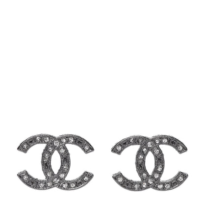 Chanel Ruthenium Crystal CC Earrings 1 of 5