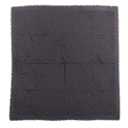 Louis Vuitton Silk Wool Monogram Shawl Charcoal Grey 1 of 3