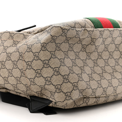 Gucci Soft GG Supreme Monogram Appia Calfskin Web Tote Backpack Beige Ebony Black 9 of 10