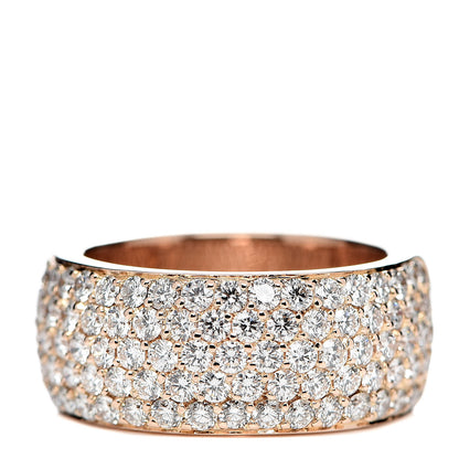 Cartier 18K Pink Gold Diamond 5 Row Half Paved Band Ring 49 4.75 1 of 6