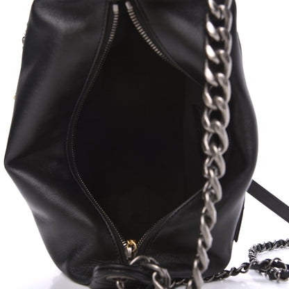 Chanel Calfskin Chain 20s Signature Hobo Black 5 of 11