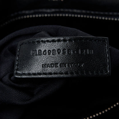 Saint Laurent Cotton Bandana Monogram Medium Niki Chain Satchel Black White 8 of 11
