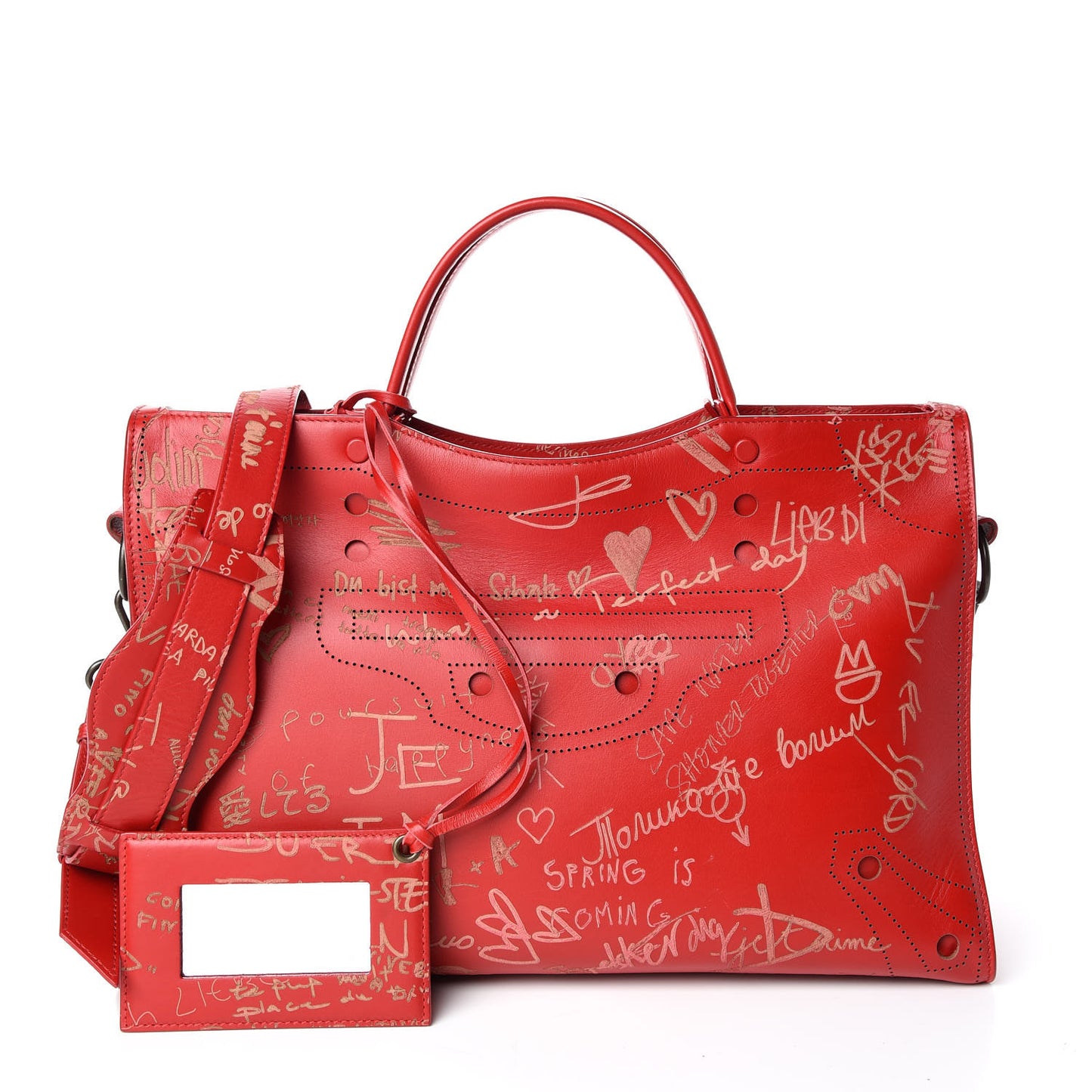 Calfskin Love Perforated Blackout Hardware City Rouge Profond