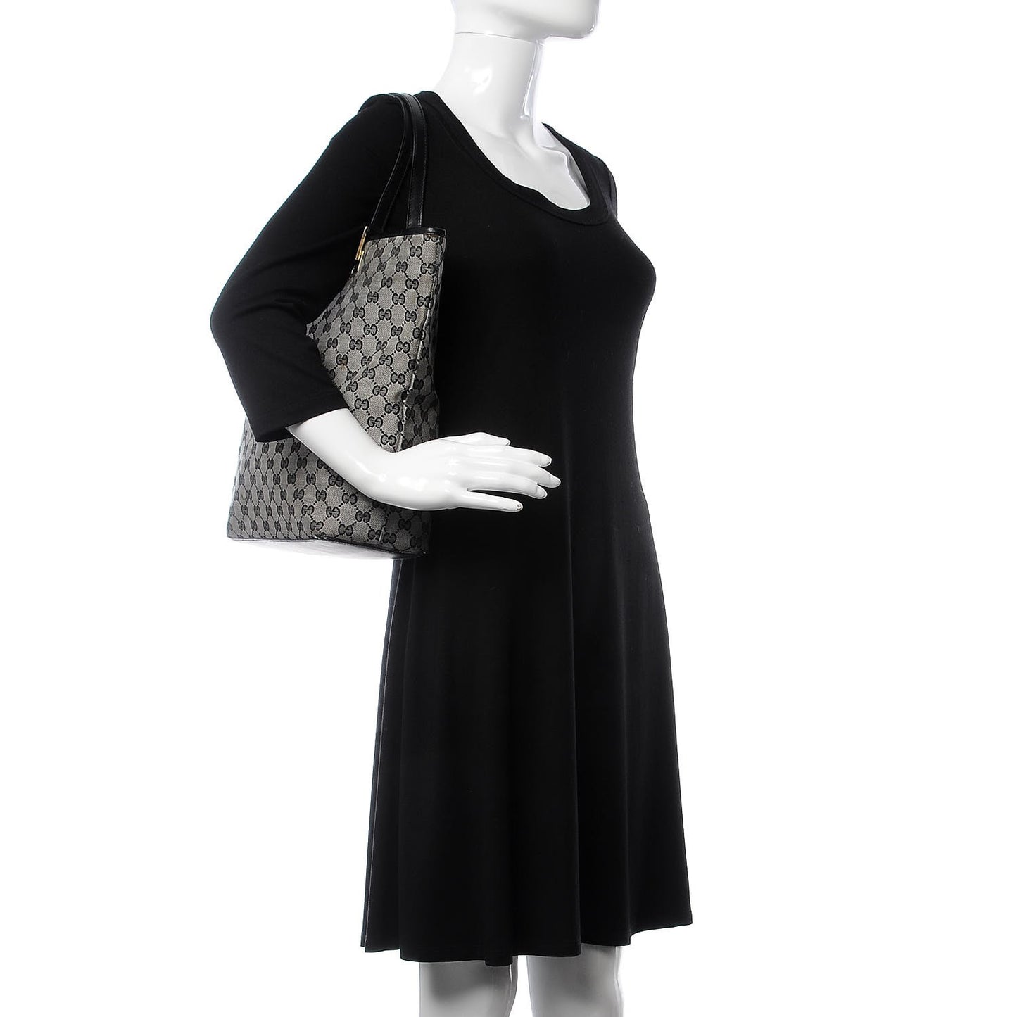 Monogram Large Bucket Tote Black