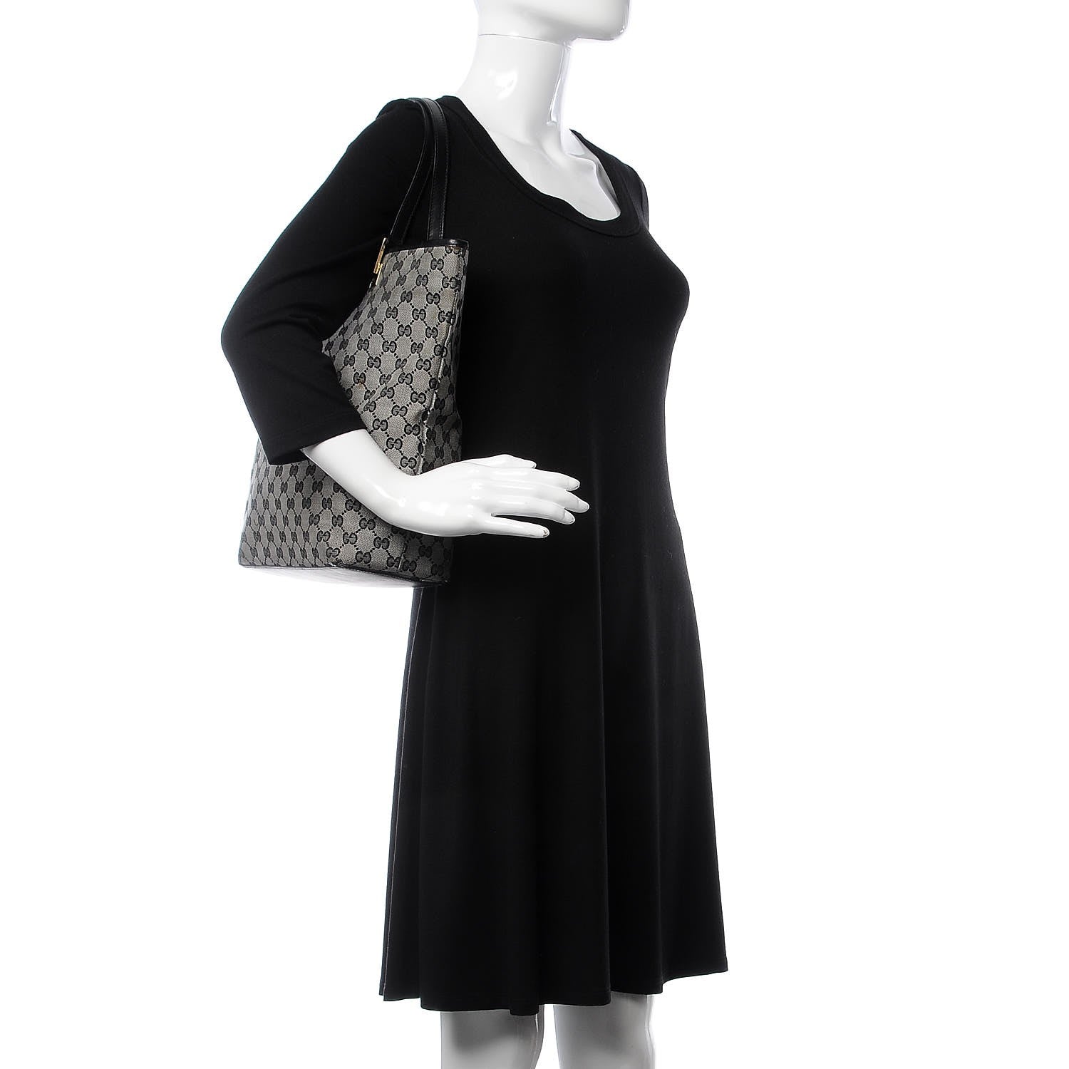 Gucci Monogram Large Bucket Tote Black 2 of 14