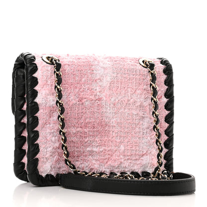 Chanel Tweed Braided Calfskin Mini My Own Frame Flap Pink Black 3 of 11