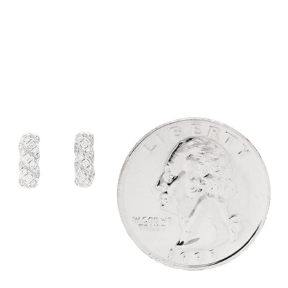 David Yurman 18K White Gold Diamond Cable Collectibles Bar Stud Earrings 2 of 4