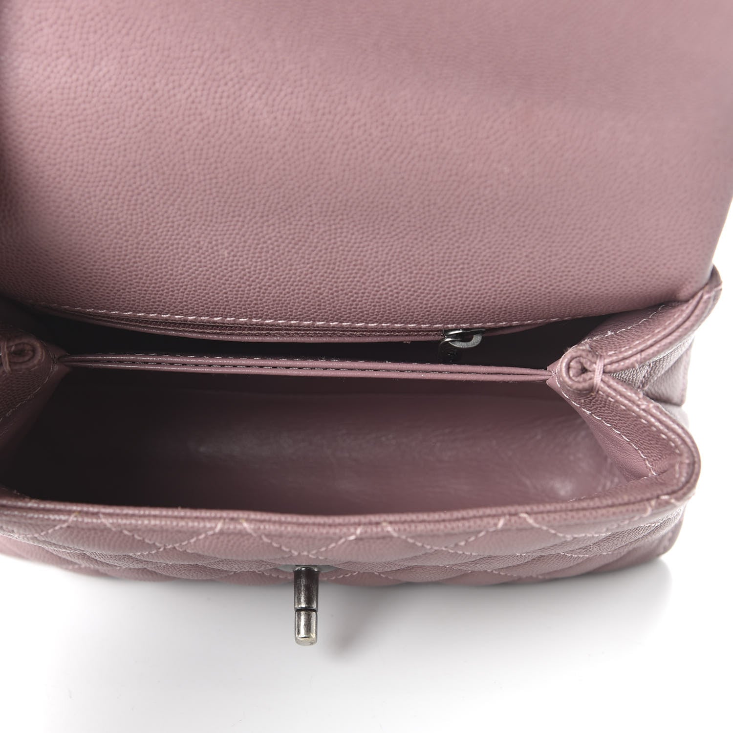 Chanel Caviar Lizard Quilted Mini Coco Handle Flap Pink Burgundy 5 of 10