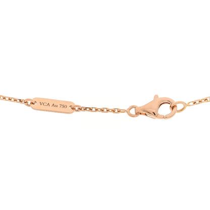 Van Cleef & Arpels 18K Rose Gold Diamond Grey Mother of Pearl Vintage Alhambra Pendant Necklace 4 of 5