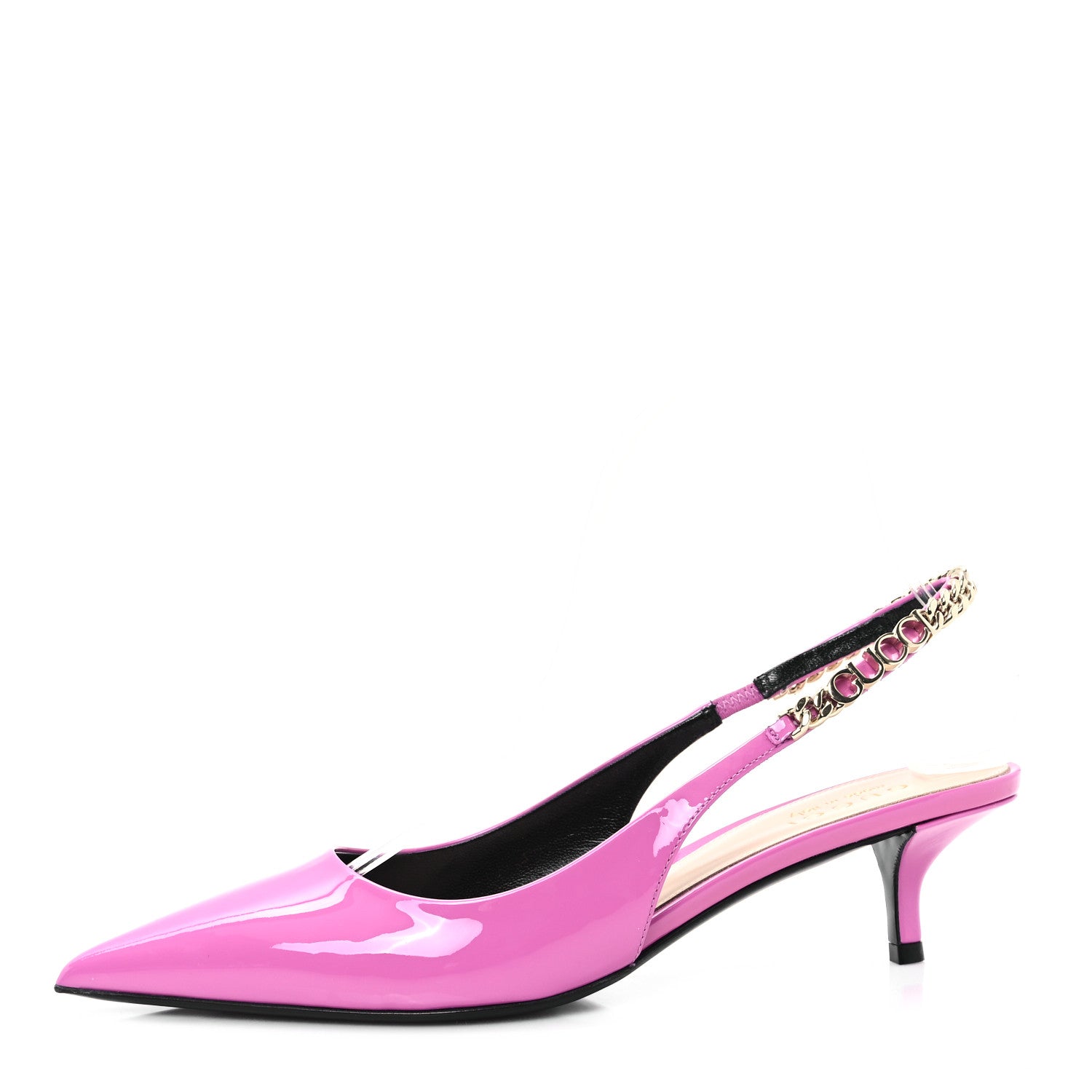 Gucci Patent Signoria 35mm Slingback Pumps 37 Libre Pink 1 of 10