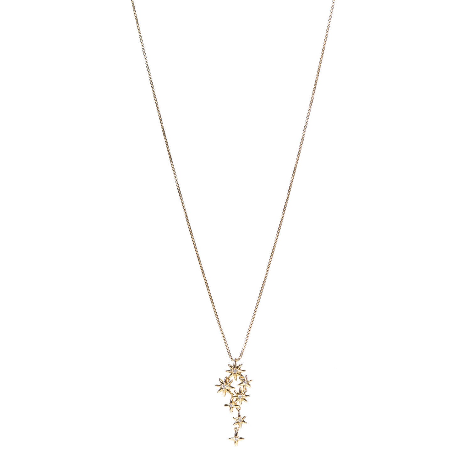 David Yurman 18K Yellow Gold Diamond Starburst Constellation Drop Necklace 1 of 5