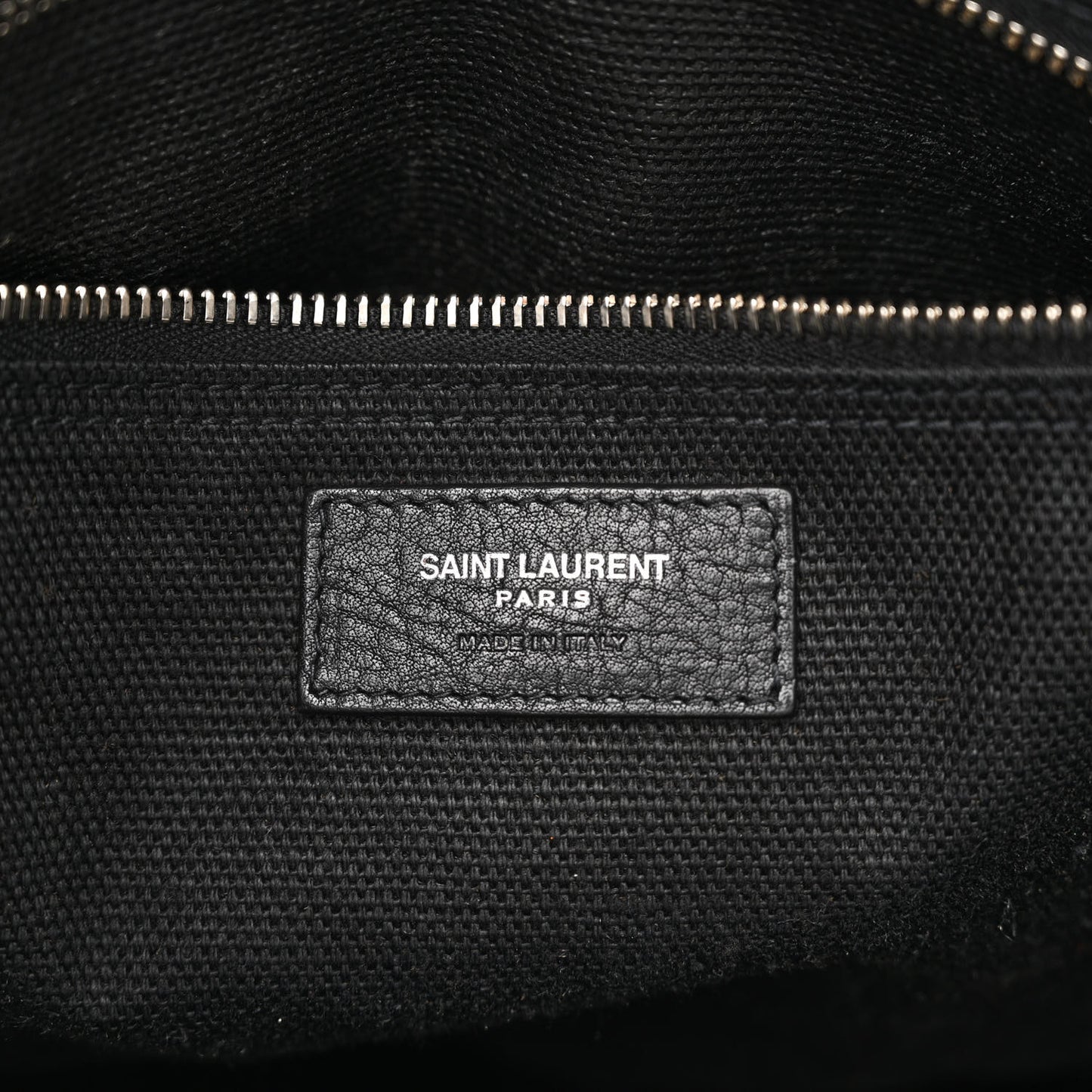 Linen Calfskin Rive Gauche North South Tote White Black