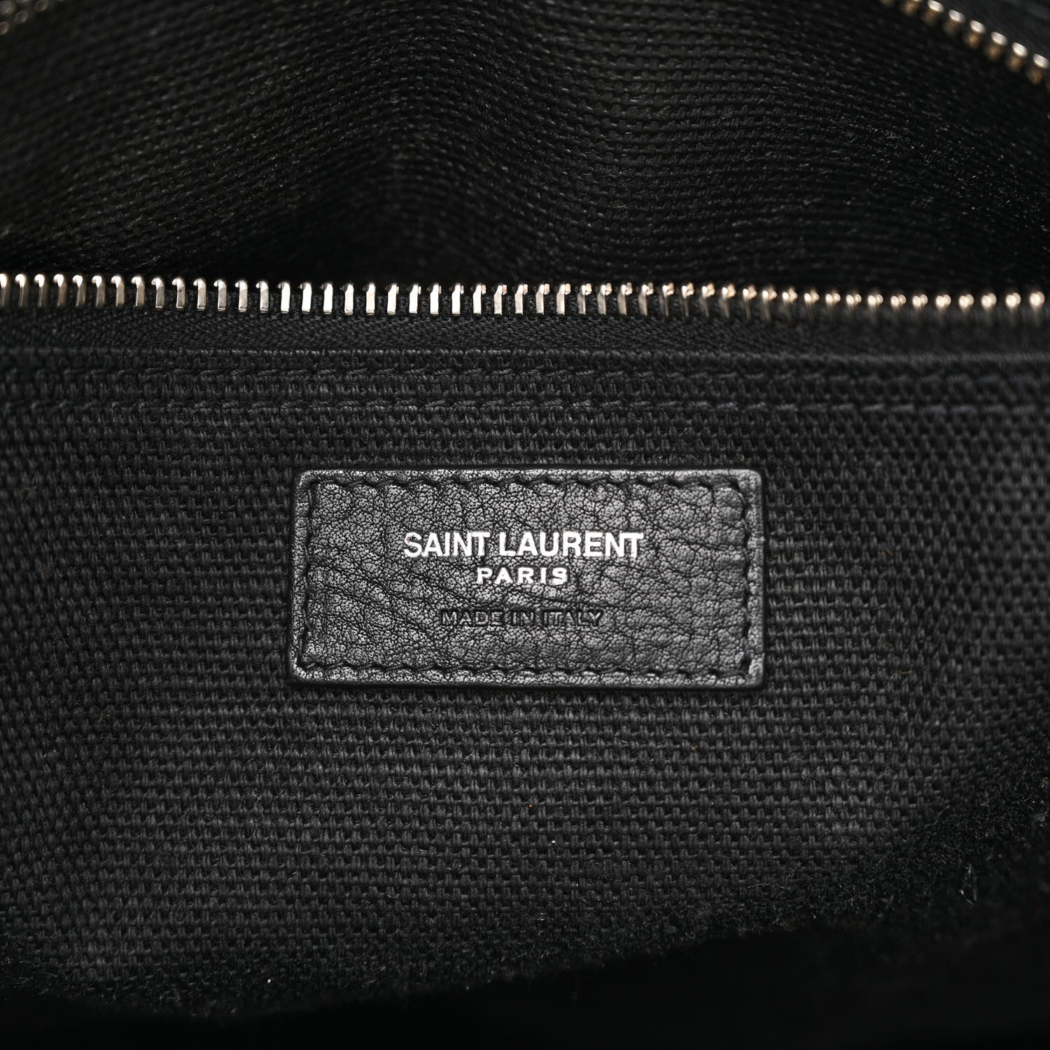 Saint Laurent Linen Calfskin Rive Gauche North South Tote White Black 5 of 11
