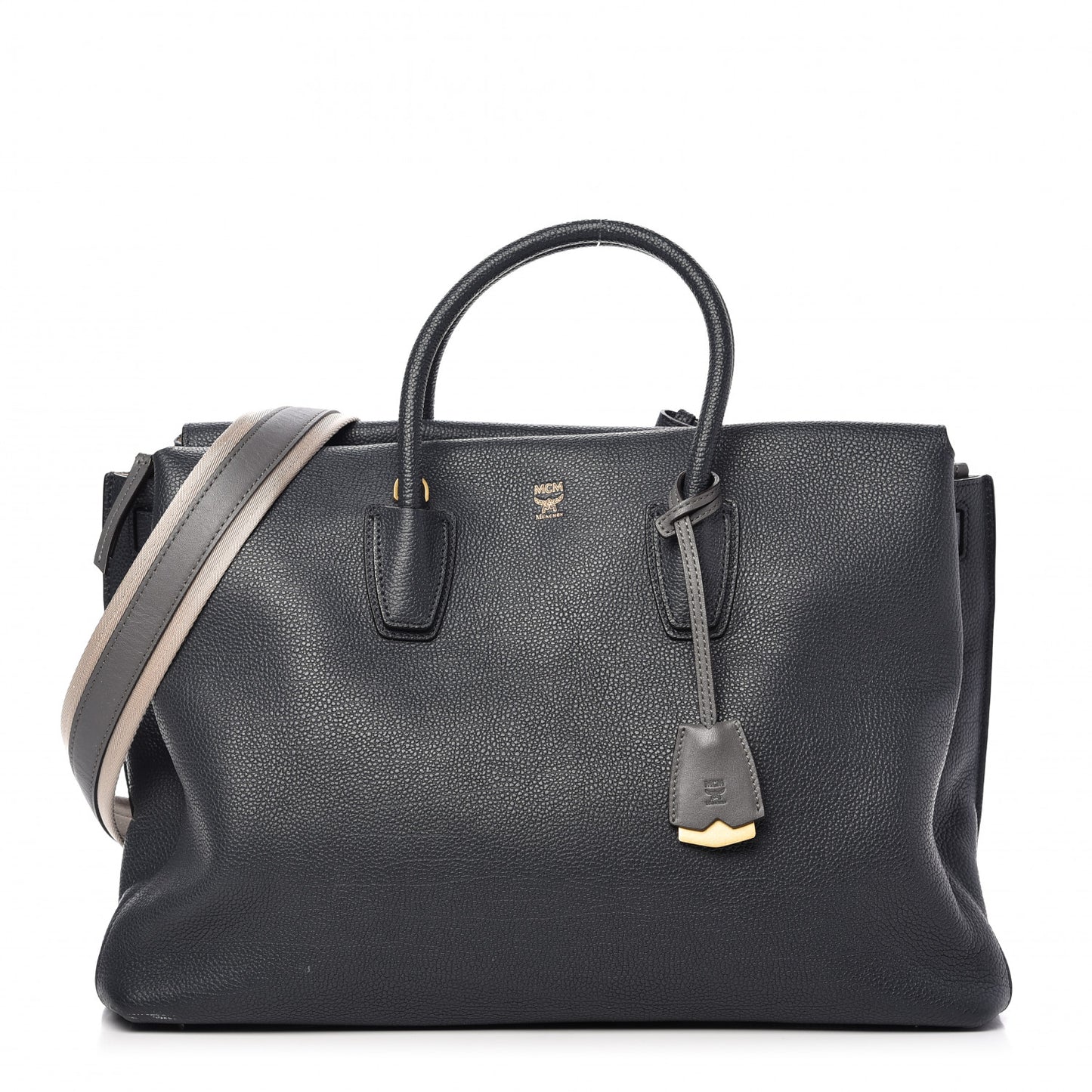 Grained Calfskin Large Milla Tote Phantom Grey