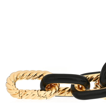 David Yurman 18K Yellow Gold Black Enamel Large Madison Link Bracelet 3 of 3