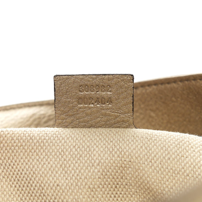 Gucci Metallic Pebbled Calfskin Medium Soho Chain Shoulder Bag Golden Beige 7 of 11
