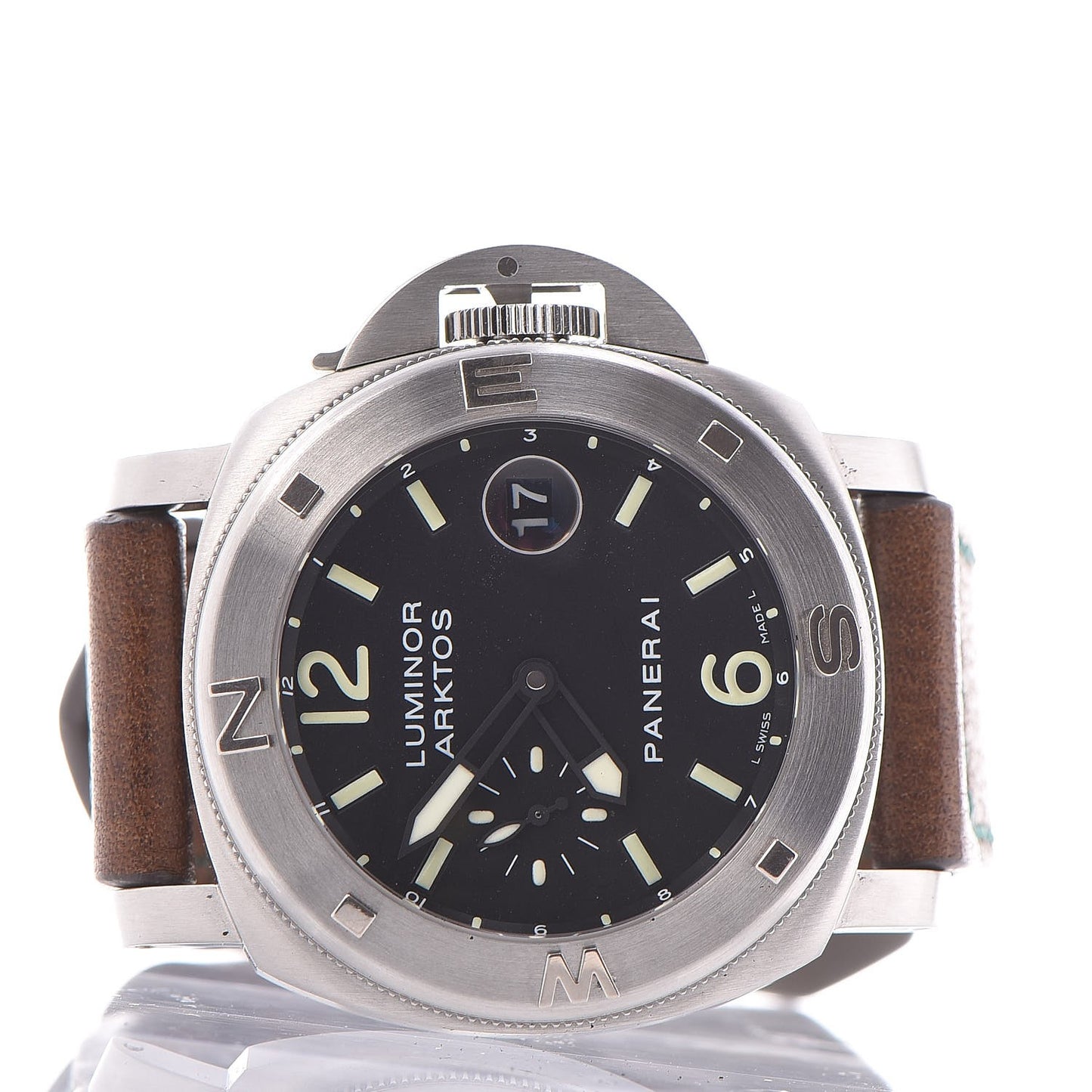 Stainless Steel Calfskin 44mm Luminor Arktos Special Edition Automatic Watch Black PAM00092