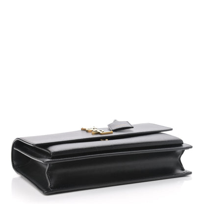 Saint Laurent Smooth Calfskin Medium Monogram Sunset Satchel Black 3 of 8
