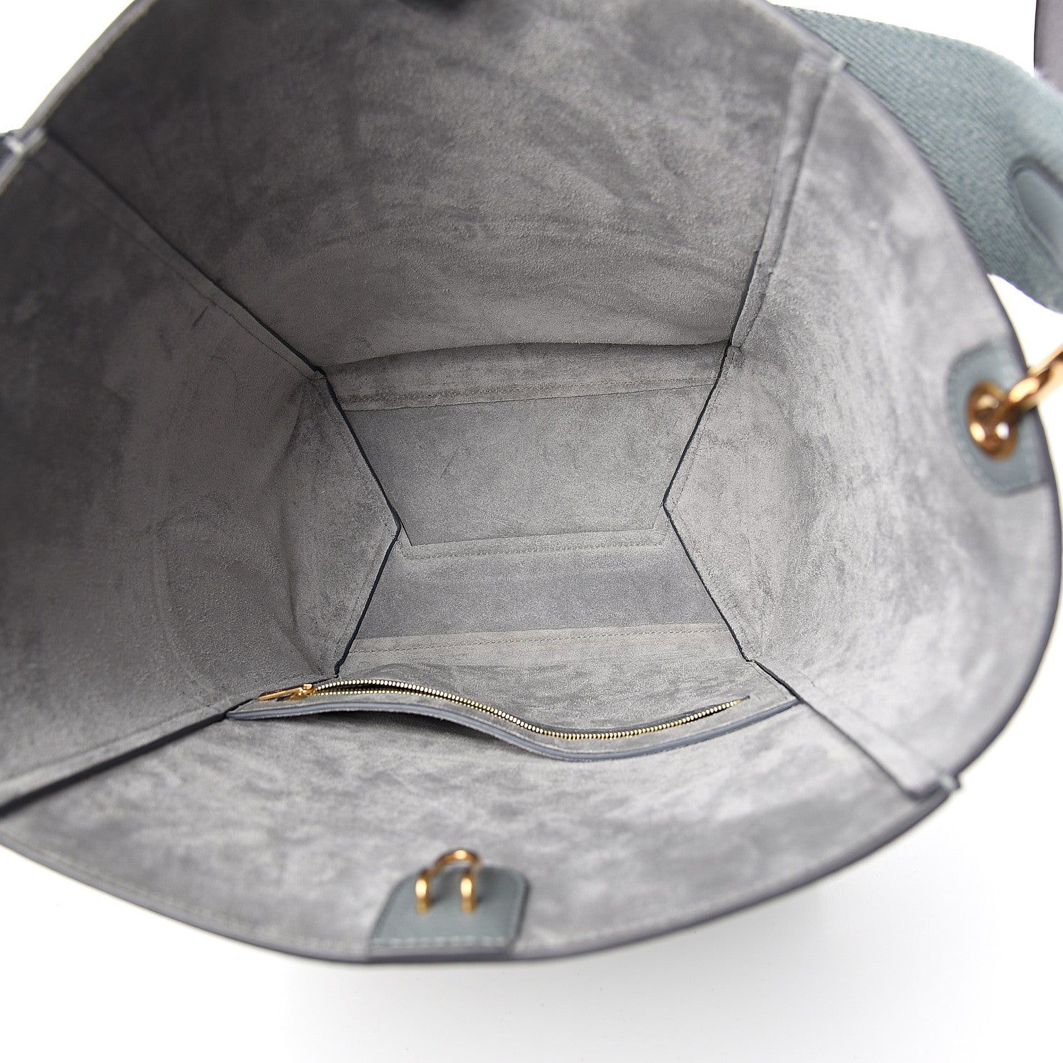 Celine Soft Grained Calfskin Sangle Bucket Bag Storm 4 of 8