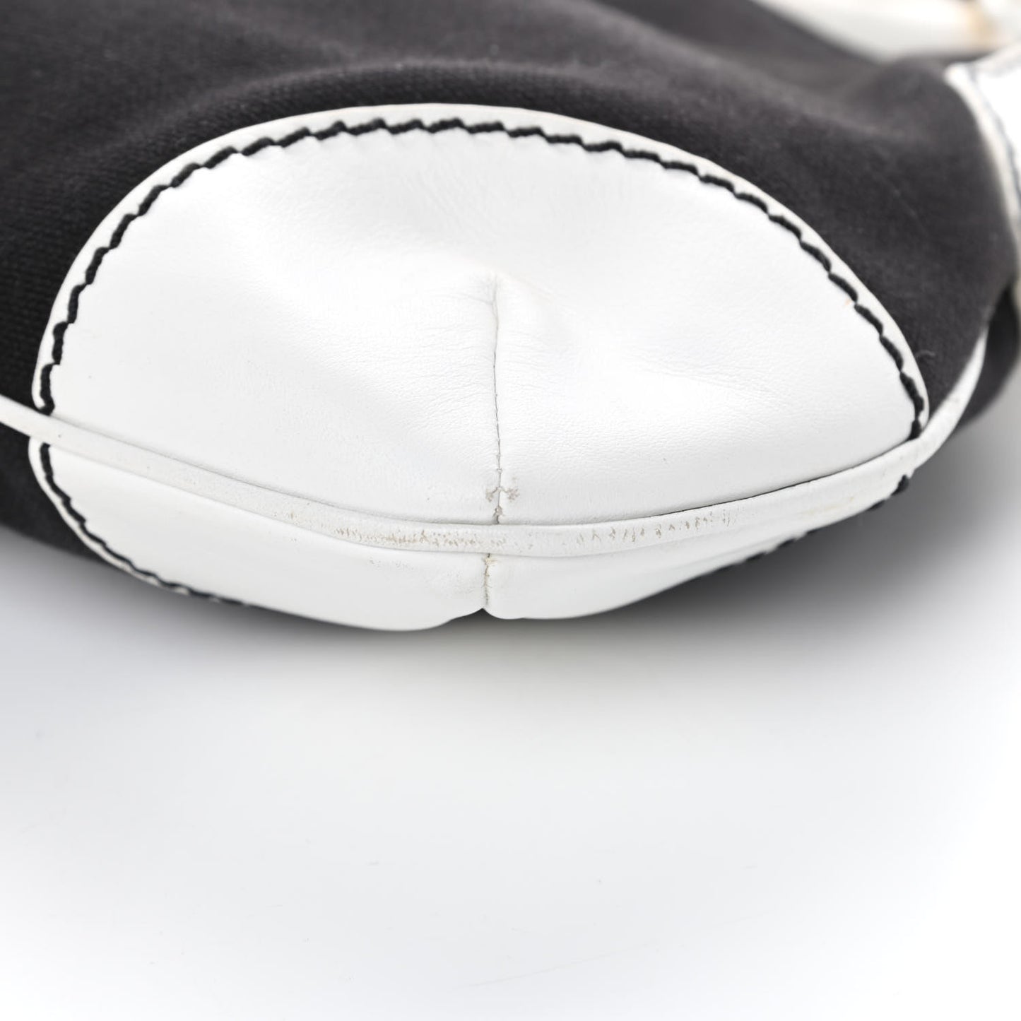 Lambskin Canvas CC Small Olsen Chain Shoulder Bag White Black