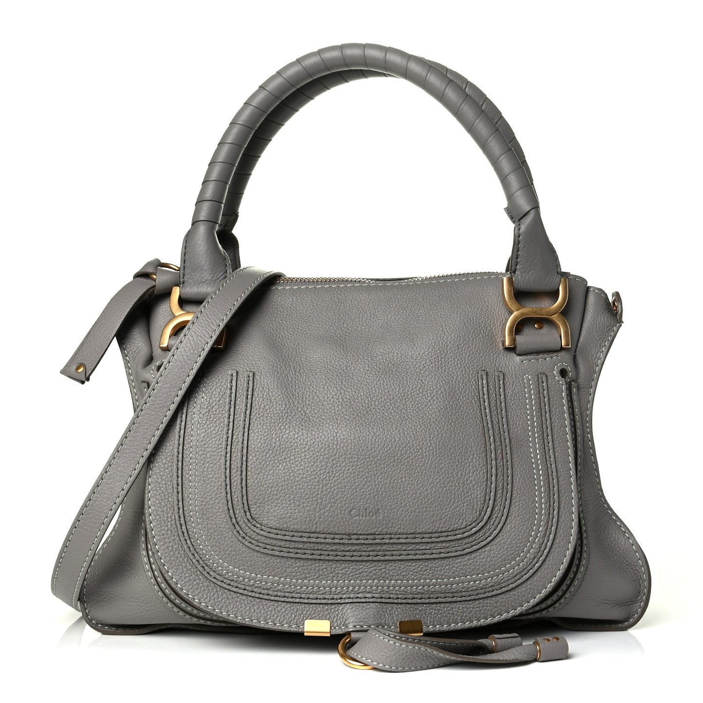Calfskin Medium Marcie Satchel Cashmere Grey