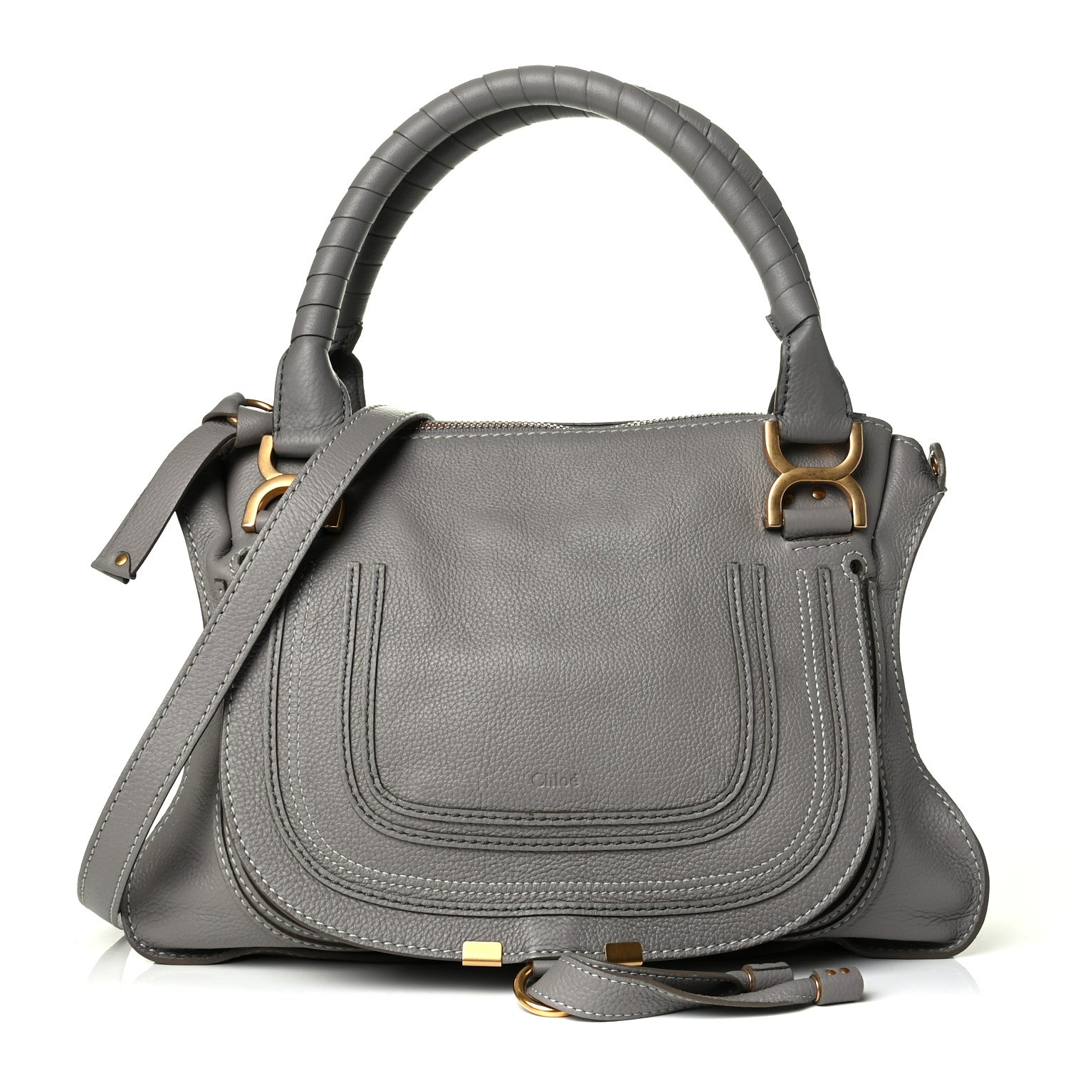 Chloe Calfskin Medium Marcie Satchel Cashmere Grey 1 of 7