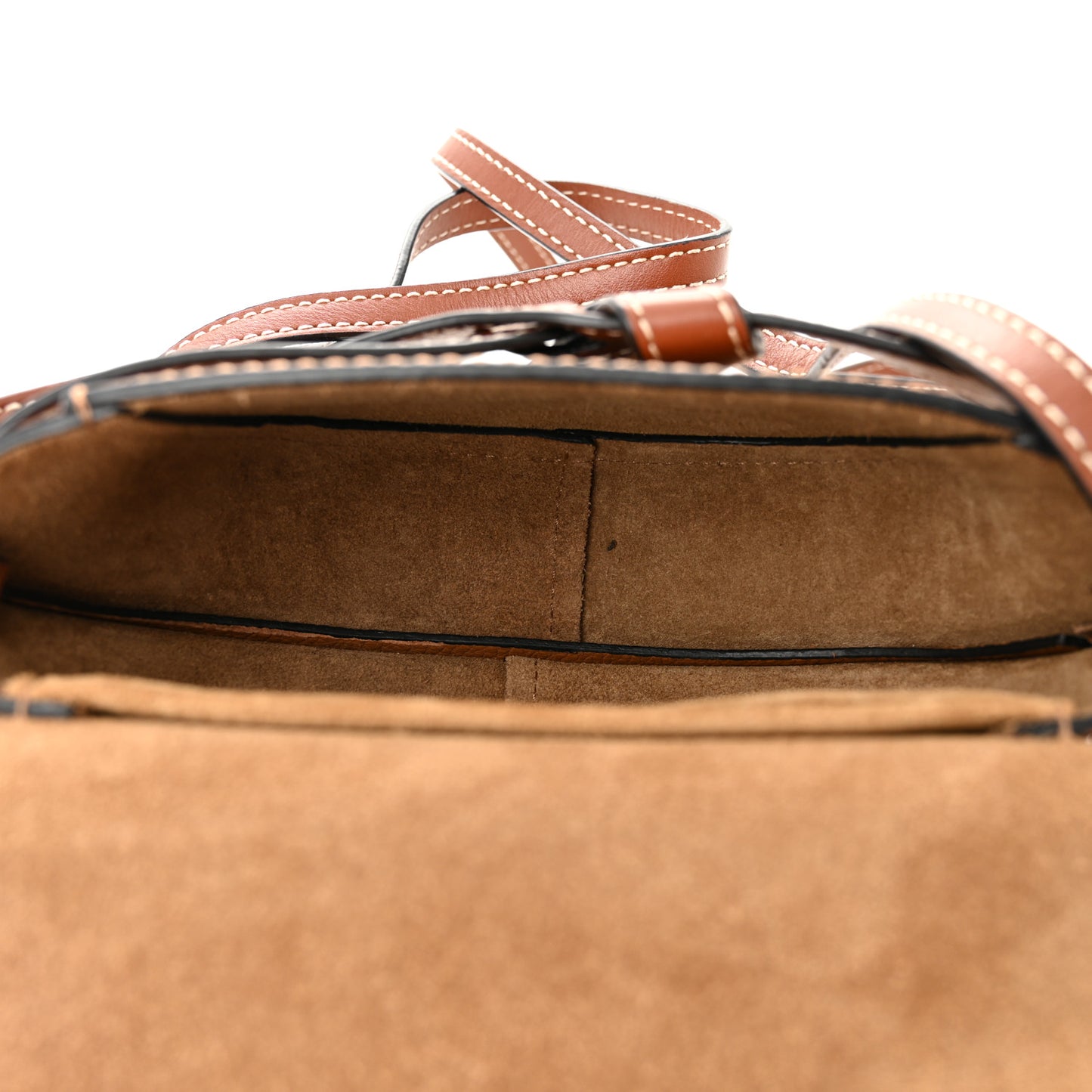 Grained Calfskin Mini Gate Crossbody Bag Caramel Pecan