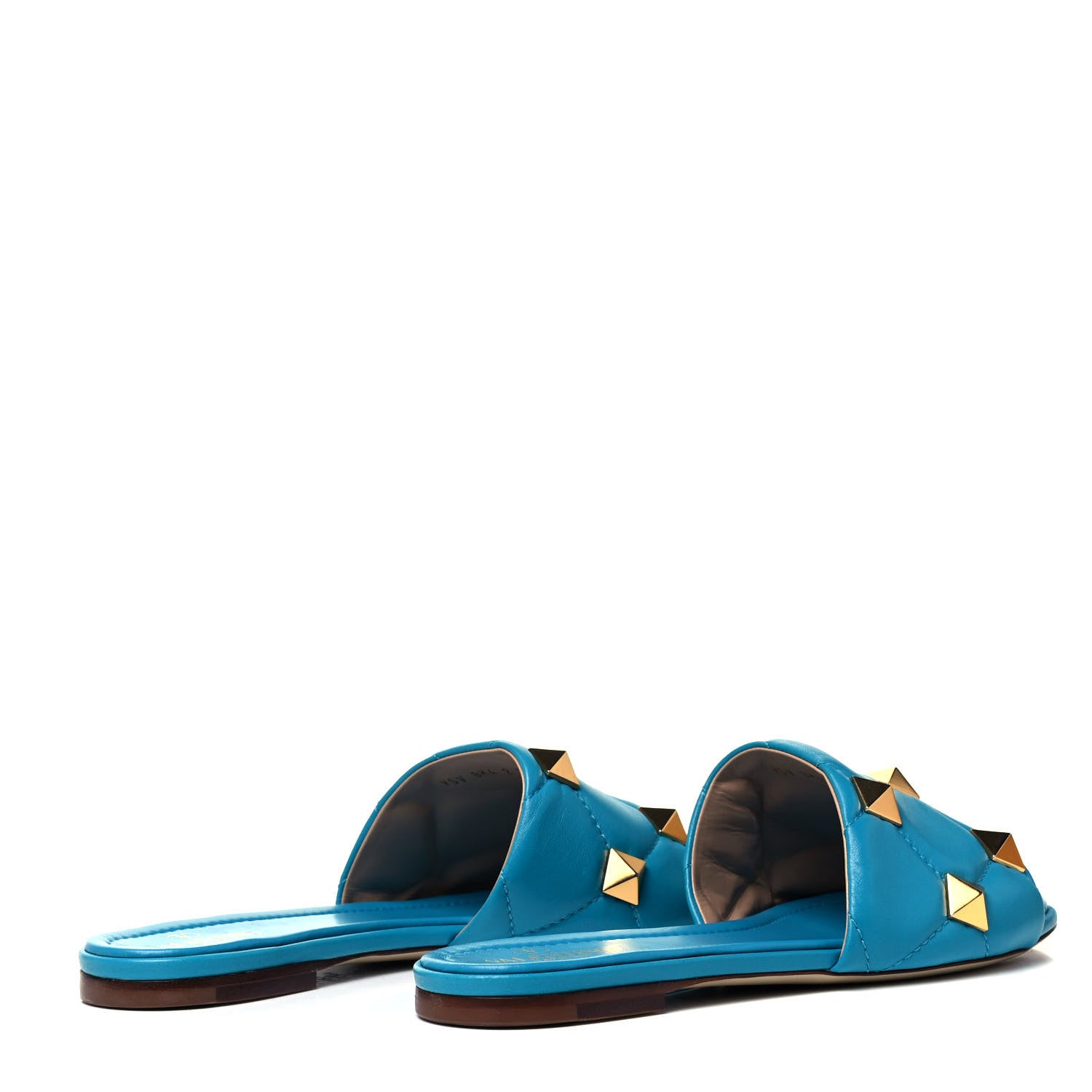 Valentino Garavani Nappa Roman Stud Flat Slide Sandals 39 Sky Fall 4 of 7