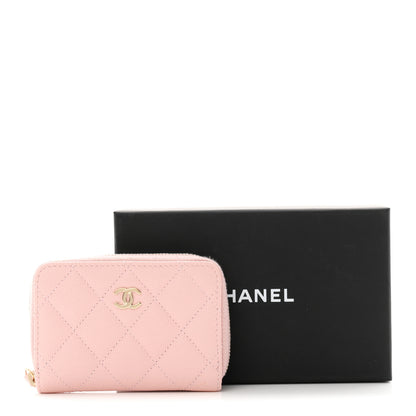 Chanel Caviar Quilted Zip Coin Purse Pink 8 of 8