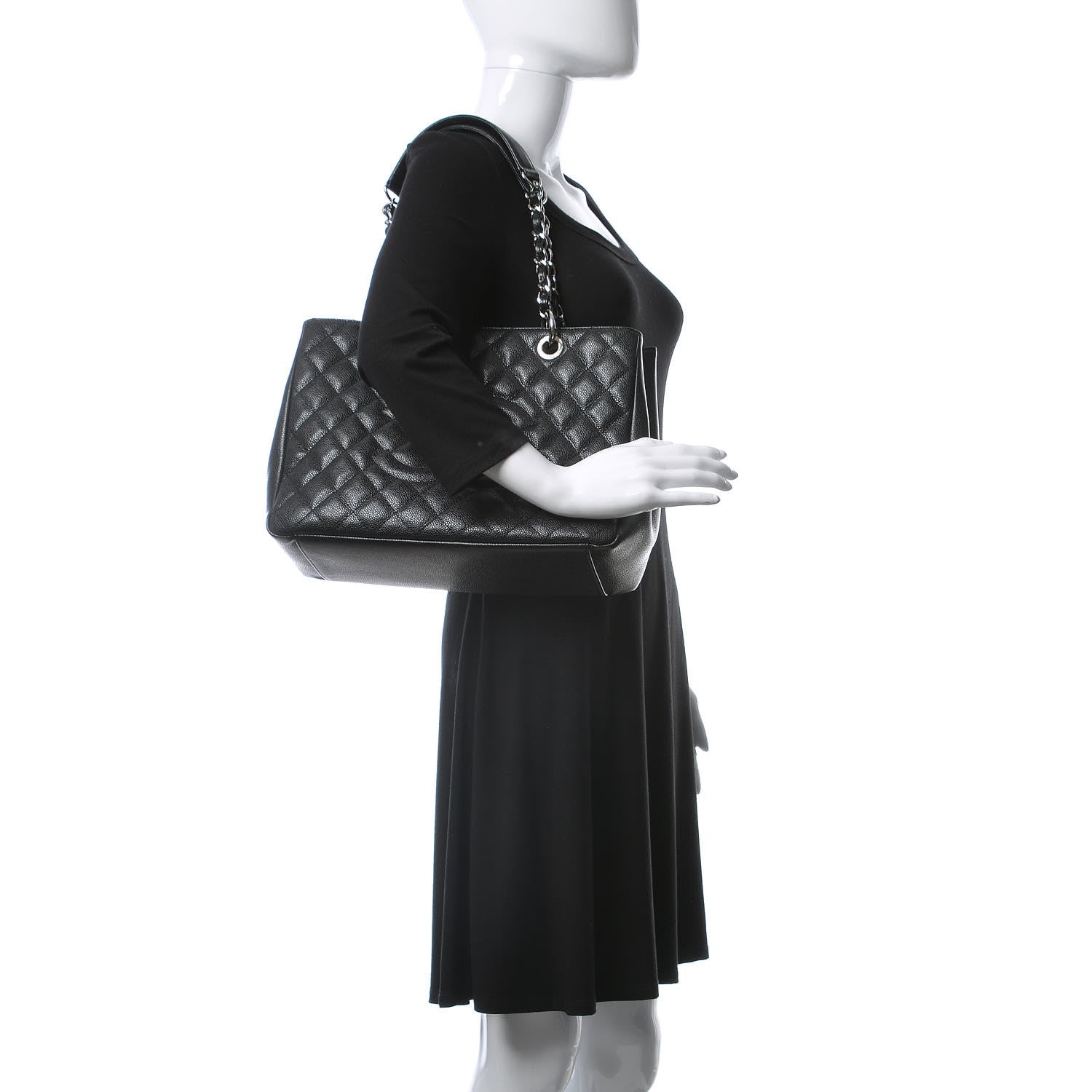 Chanel Caviar Quilted Grand Shopping Tote GST Black 2 of 10