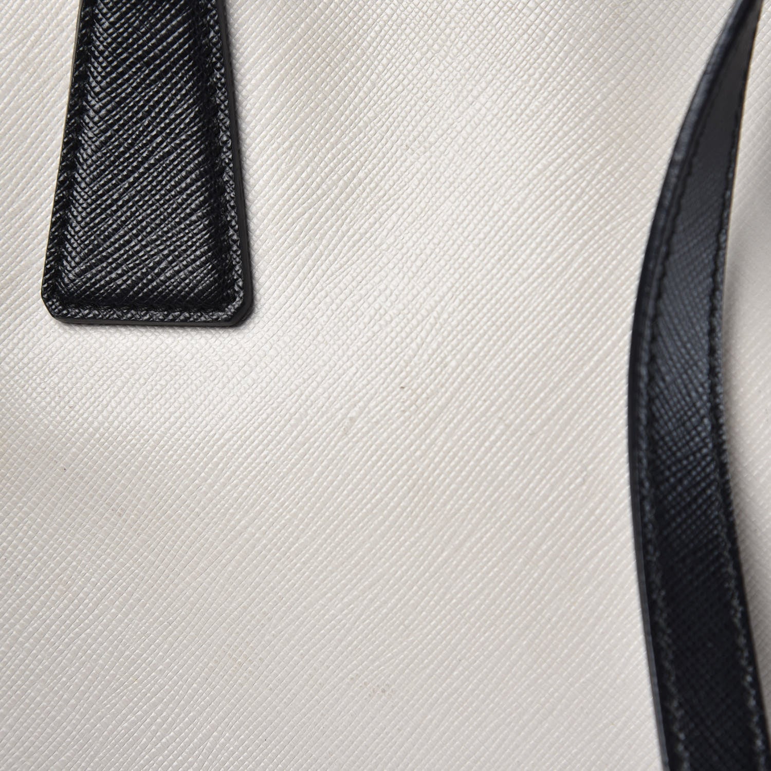 Prada Saffiano Lux Colorblock Medium Galleria Double Zip Tote Black Talco 15 of 16