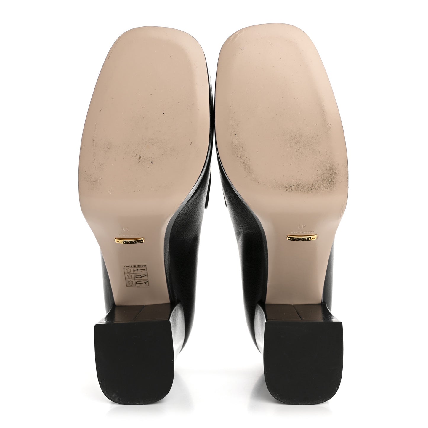 Goatskin Houdan Mid Heel Platform Loafers 41 Black