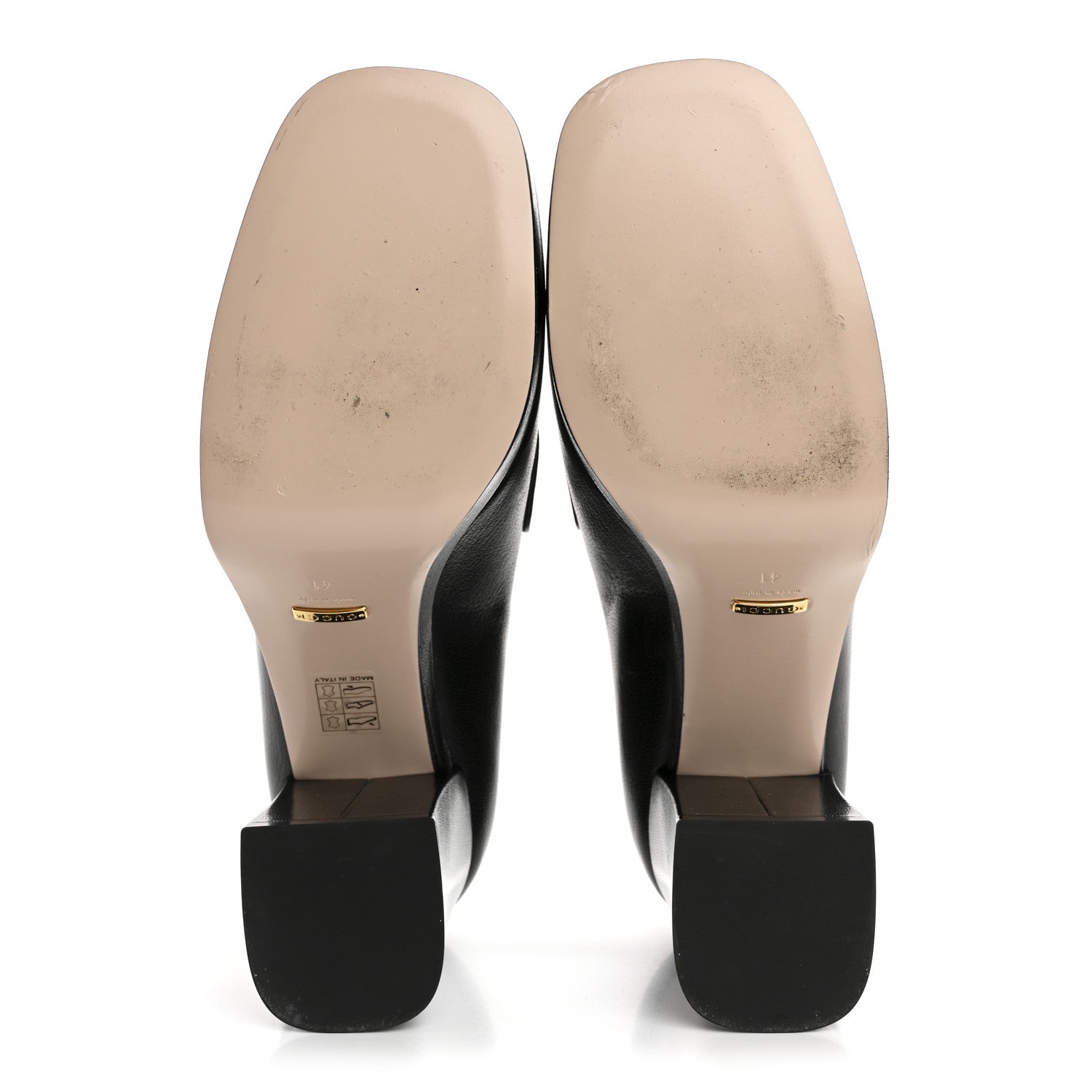 Gucci Goatskin Houdan Mid Heel Platform Loafers 41 Black 6 of 9