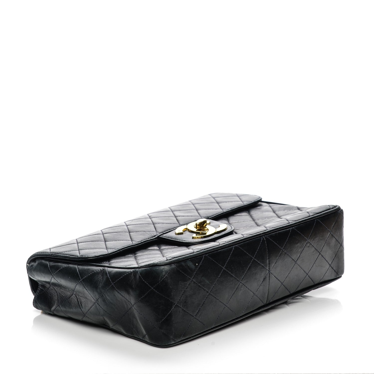 Chanel Lambskin Quilted Jumbo Single Flap Navy 4 of 9
