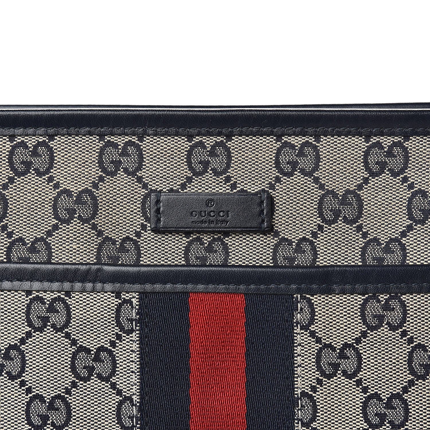 Gucci GG Supreme Monogram Web Flat Messenger Bag Navy 10 of 10