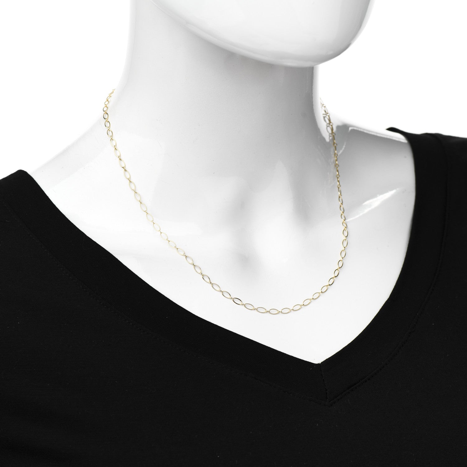 Tiffany 18K Yellow Gold Oval Link Chain Necklace 18" 2 of 6