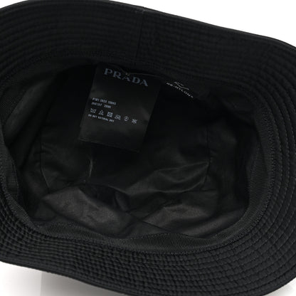 Prada Re-Nylon Metal Triangle Logo Mens Bucket Hat L Black 7 of 8