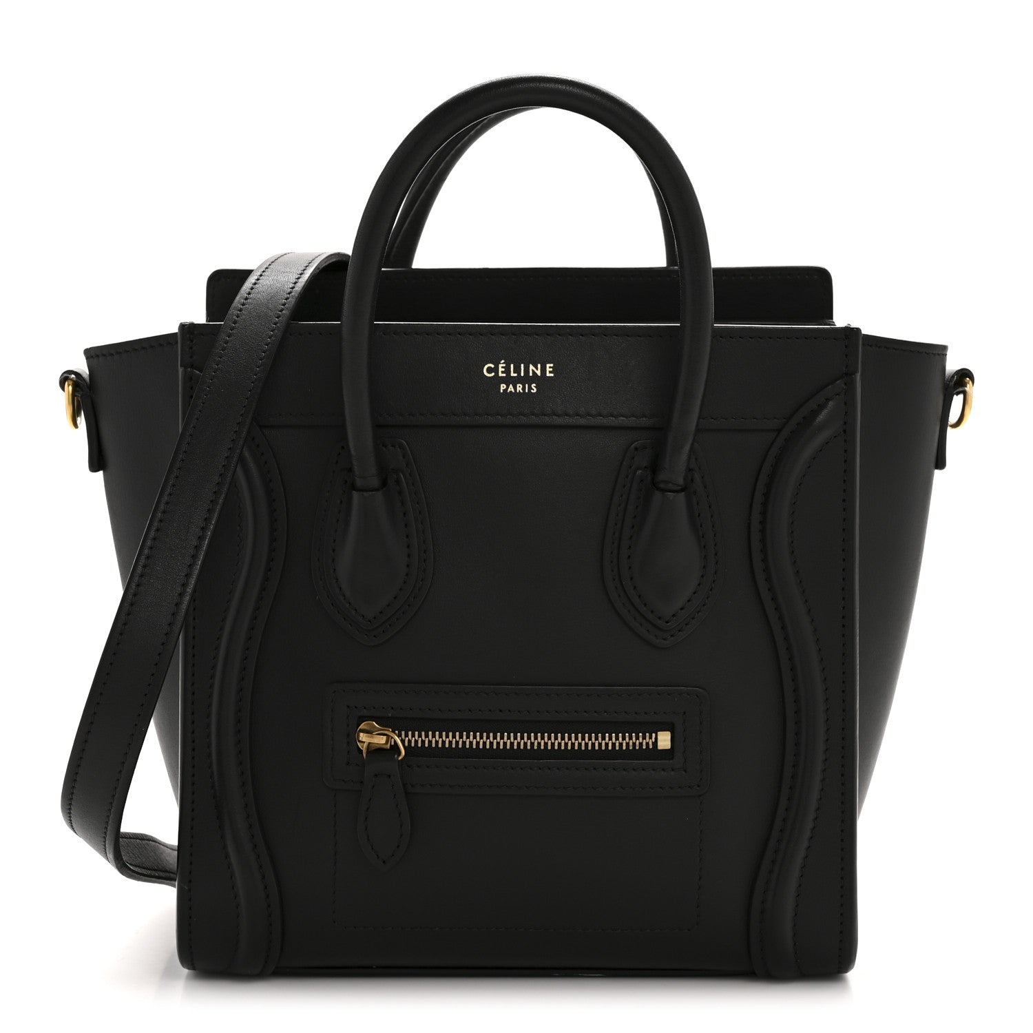 Celine Smooth Calfskin Nano Luggage Black 1 of 13