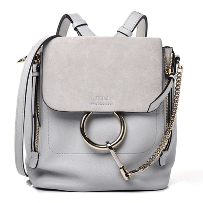Chloe Suede Calfskin Small Faye Backpack Airy Grey 1 of 14