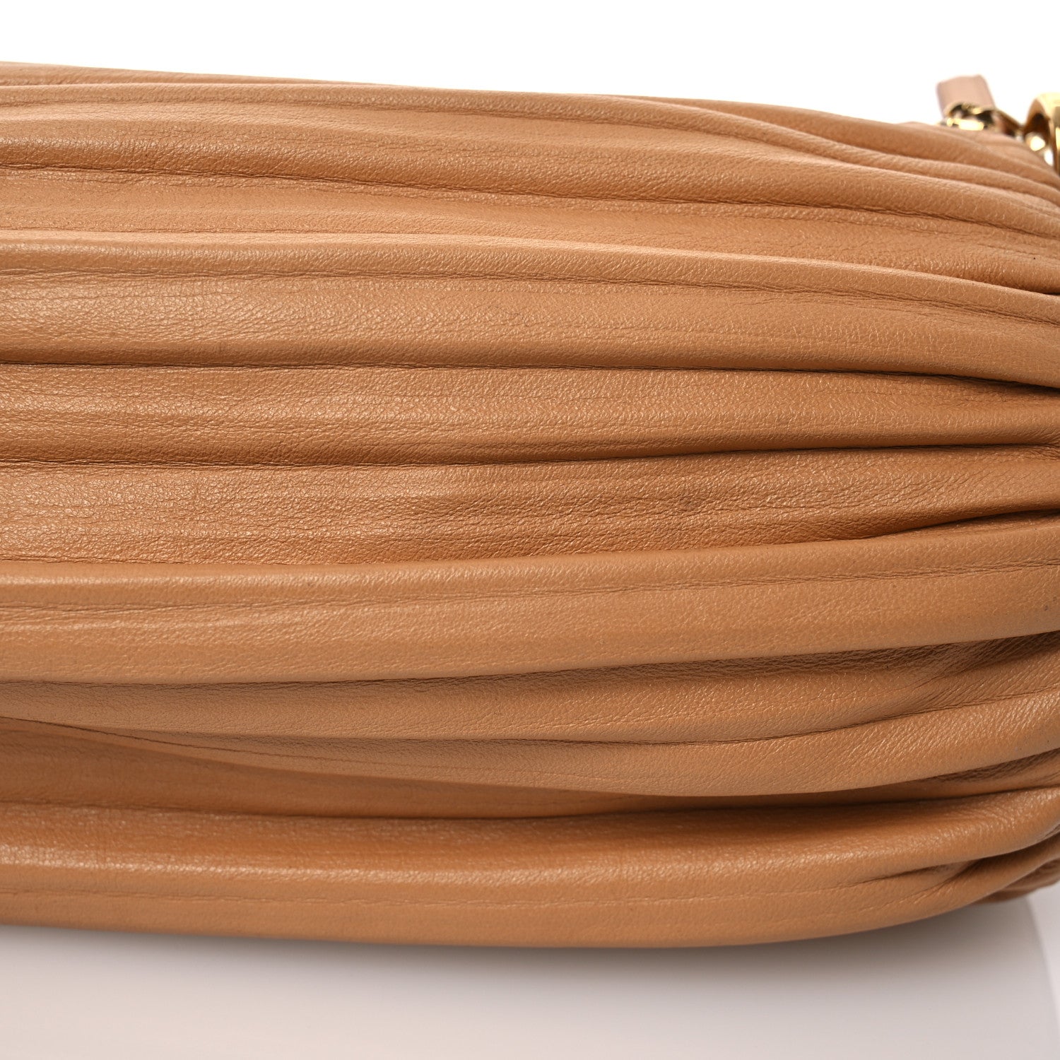Loewe Lambskin Pleated Bracelet Pouch Shoulder Bag Warm Desert 8 of 12