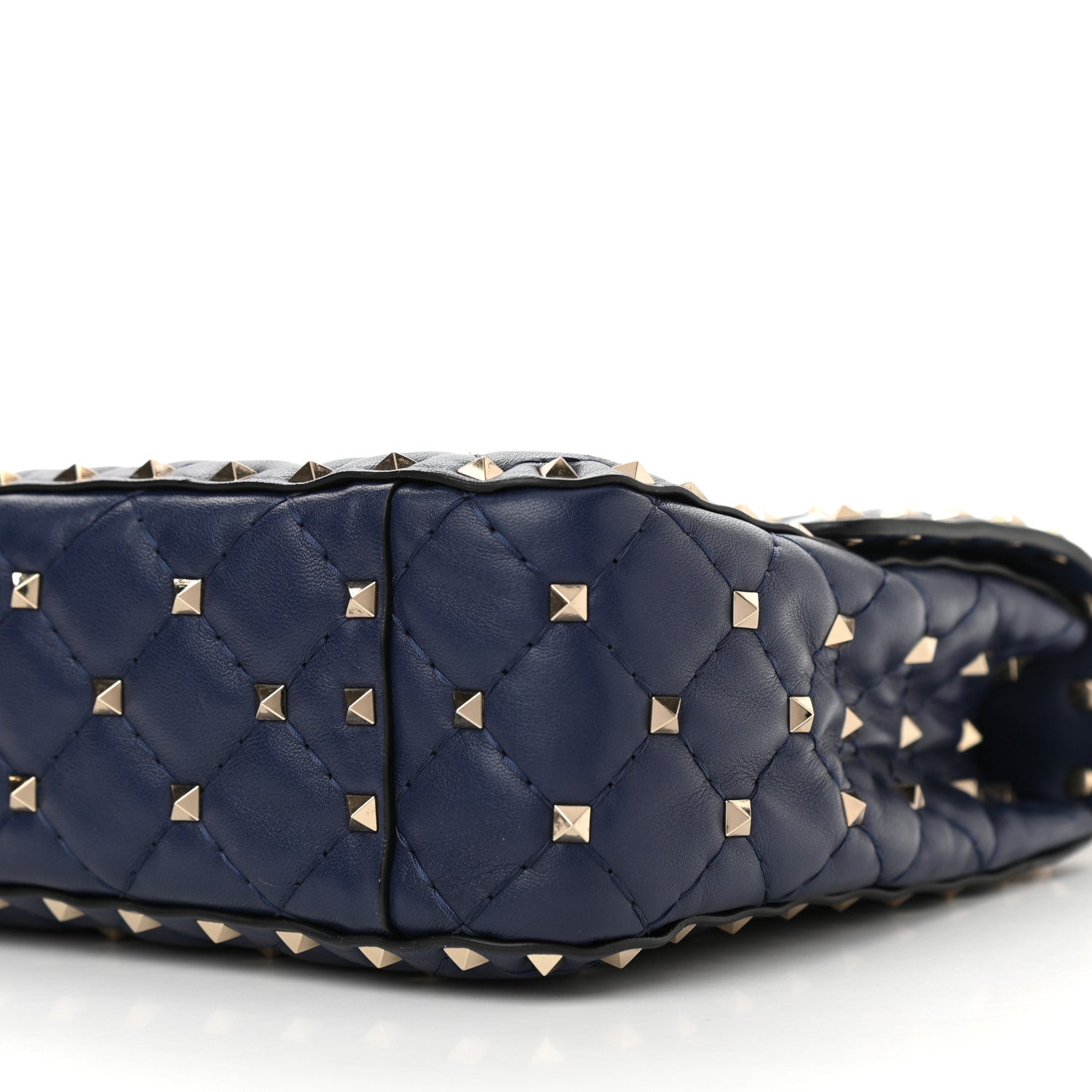 Valentino Garavani Nappa VLTN Print Medium Rockstud Spike Shoulder Bag Pure Blue White 10 of 12
