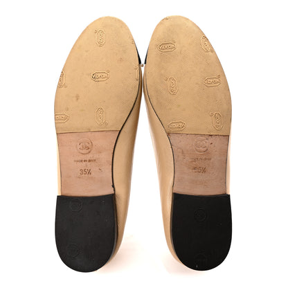Chanel Lambskin Cap Toe CC Ballerina Flats 35.5 Beige Black 12 of 24