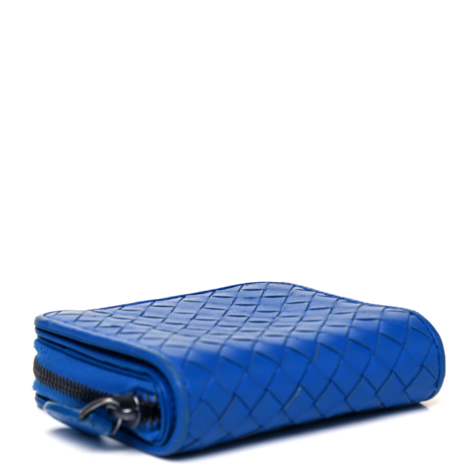 Bottega Veneta Nappa Intrecciato Zip Around Wallet Signal Blue 4 of 8