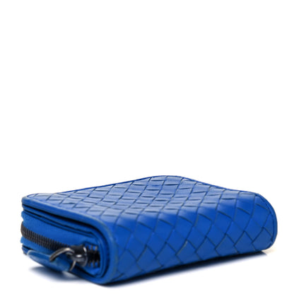 Bottega Veneta Nappa Intrecciato Zip Around Wallet Signal Blue 4 of 8